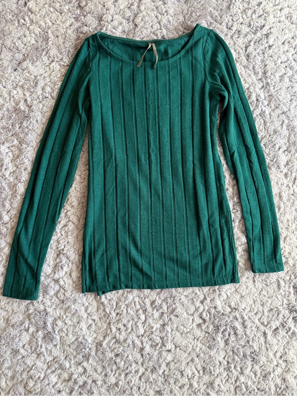 Anthropologie | Teal Ribbed Boatneck Tunic | XS